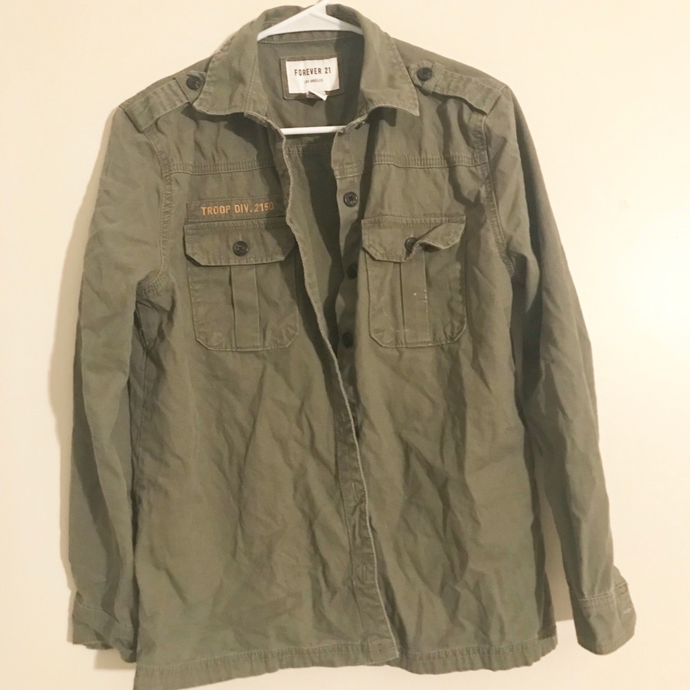 Olive Light Military Style Fall Jacket